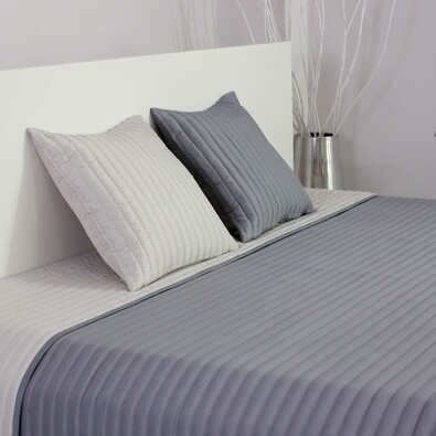 Prikrývka na posteľ Mondo strieborná a svetlo šedá, 220 x 240 cm