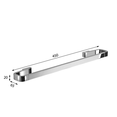 GEDY A8214514 Suport pentru prosoape Samoa 45 x6,5 cm , negru