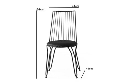 Sada jídelních židlí Ada Black and Black, 2 ks