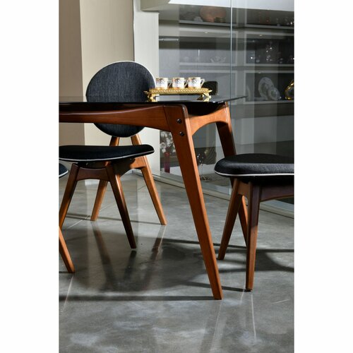 Sada jídelních židlí Touch Anthracite and Walnut, 2 ks