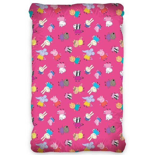 BedTex Dětské bavlněné prostěradlo Prasátko Peppa Pink, 90 x 200 cm