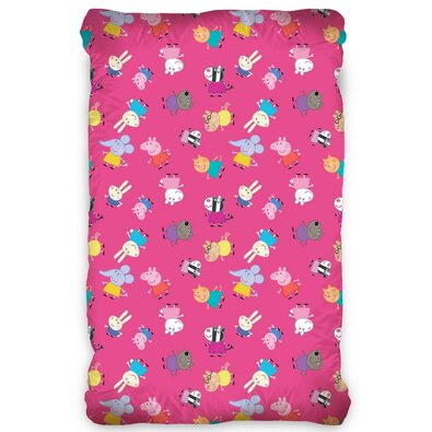 Lenjerie de pat din bumbac, Purceluș Peppa Pink,pentru copii, 90 x 200 cm