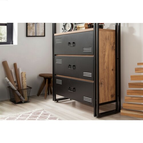 Regál Cosmo Cortex Black and Atlantic Pine