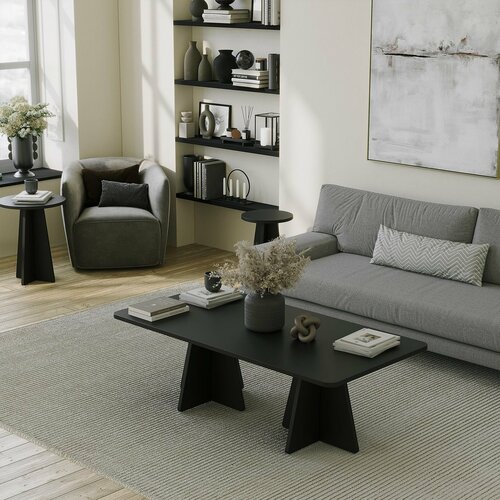 Couchtisch Double Mushroom Black