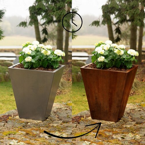 Cono Kerti virágtartó 70 x 70 x 80 cm, corten CORGARDEN 1004