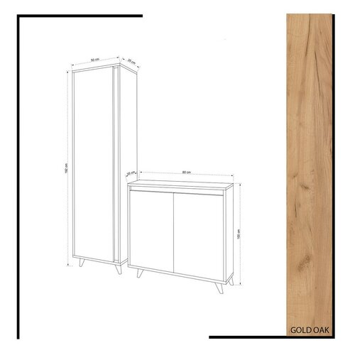 Set de hol Omnide Oak and White