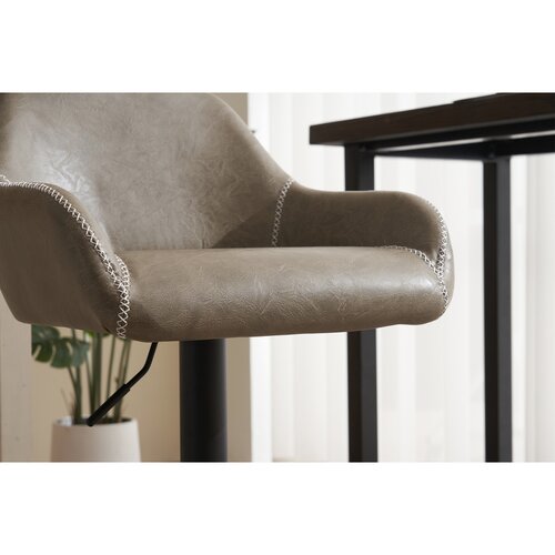 Scaun de bar din piele ecologică B-716 GREY3, gri
