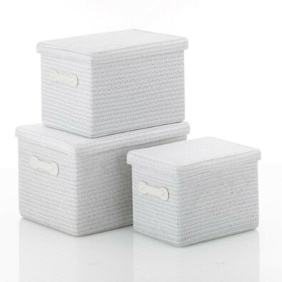 Kela 3-delni set košar za shranjevanje RIMOSSA,bela
