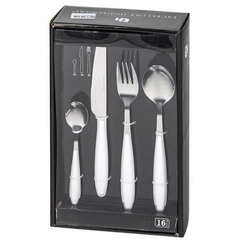 Cutlery 16 db-os evőeszköz készlet, fehér