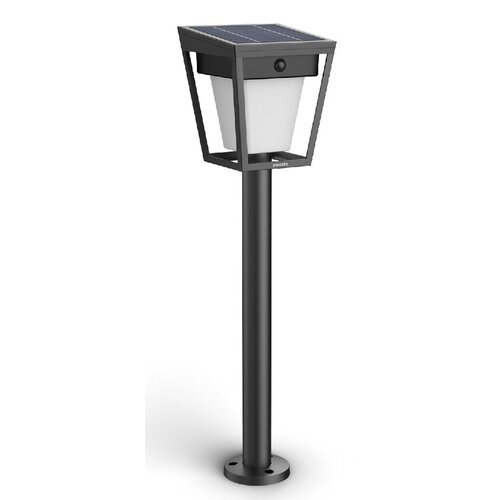 Philips Nissa UltraEfficient solární LED sloupek, senzor, černá, 1,8 W, 250/25 lm, 3000 K