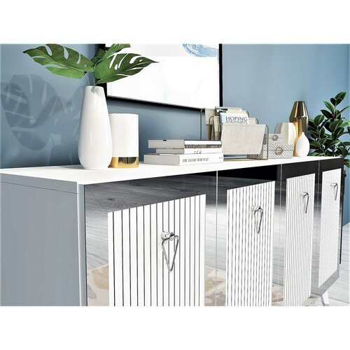 Schrank Bare White and Silver