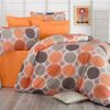 Lenjerie de pat, din bumbac, Delux Targets, portocaliu, 200 x 200 cm, 2 buc. 70 x 90 cm