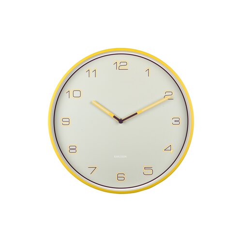 Karlsson 6013BY designerski zegar ścienny żółty, średnica  40 cm