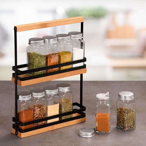 Suport pentru condimente Kesper 58036 cu 10recipiente goale, 23 x 32 x 5,5 cm