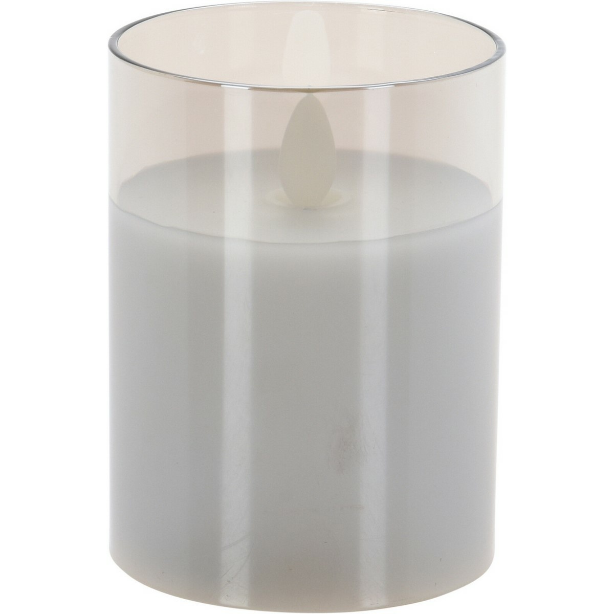 Lumânare LED Agide, în borcan, flacără reală, 7,5x 10 cm, alb cald