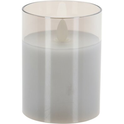 LED svíčka ve skle Agide, reálný plamen, 7,5 x 10 cm, teplá bílá