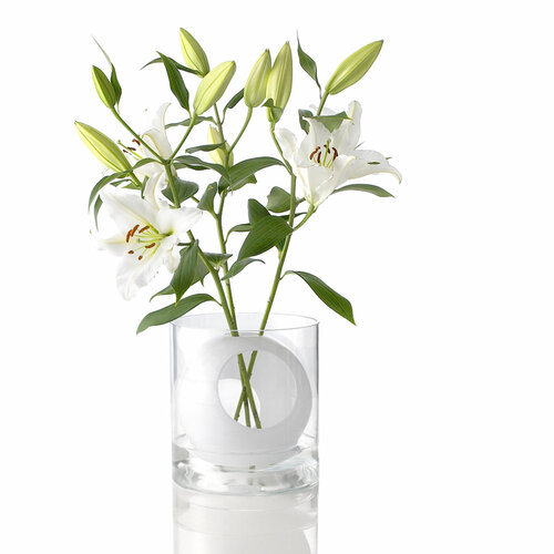 Váza Four flower 23 cm, biela