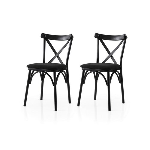 Set de scaune de sufragerie Ekol Black and Black,2 buc.