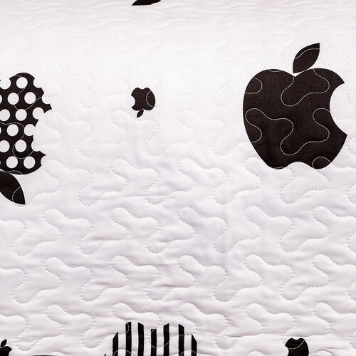 4Home Tagesdecke Obst Schwarz , 140 x 220 cm