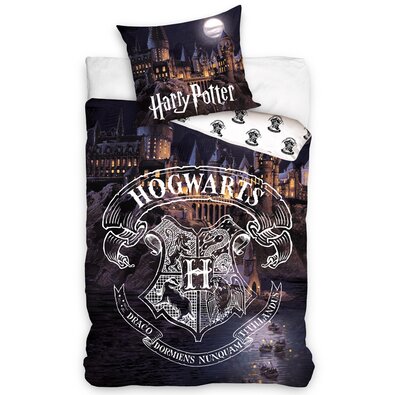 Bavlnené obliečky Harry Potter Bradavice, 140 x 200 cm, 70 x 90 cm