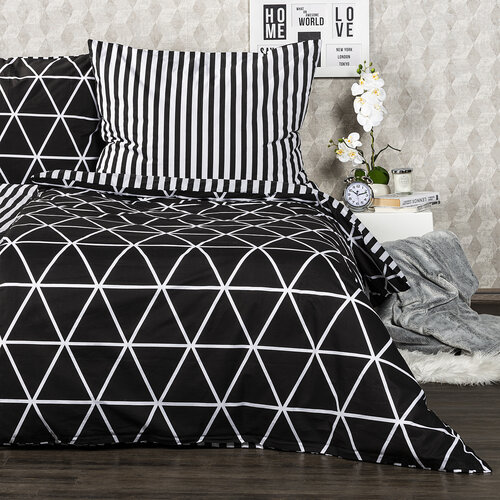 4Home Bombažno posteljnino Galaxy črna, 220 x 200cm, 2 kos 70 x 90 cm