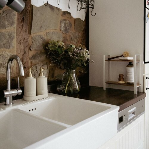 Wenko Küchenregal aus Akazienholz Louisa, 2 Etagen, 32 × 11 × 33 cm