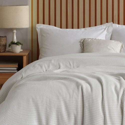 4Home Tagesdecke aus Baumwolle Claire Creme, 220 x 240 cm