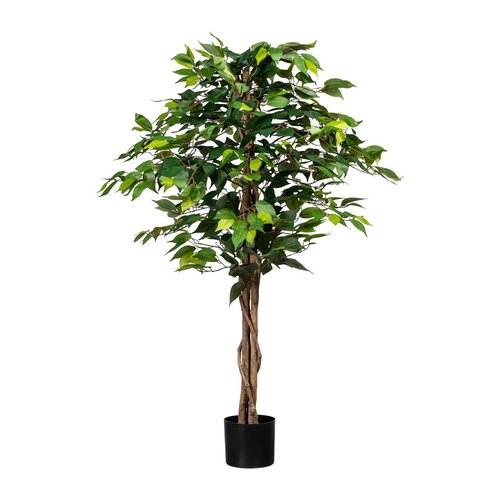 Planta artificială Ficus Benjamin, 130 cm, verde