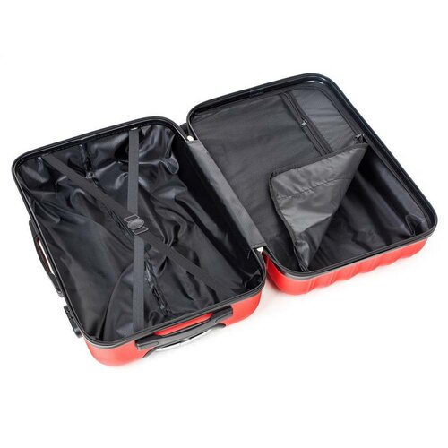 Pretty UP Cestovní skořepinový kufr ABS25 střední, 59 x 41 x 26 cm, červená