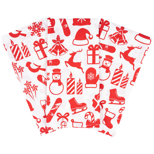 Božična kuhinjska krpa Darila, 50 x 70 cm, set 3kosov