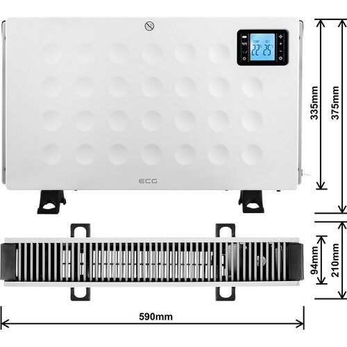 Convector cu aer cald ECG TK 2080 DR White