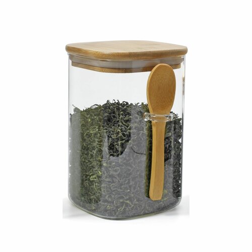 Maxxo steklena posoda Bamboo z žličko, 1 l