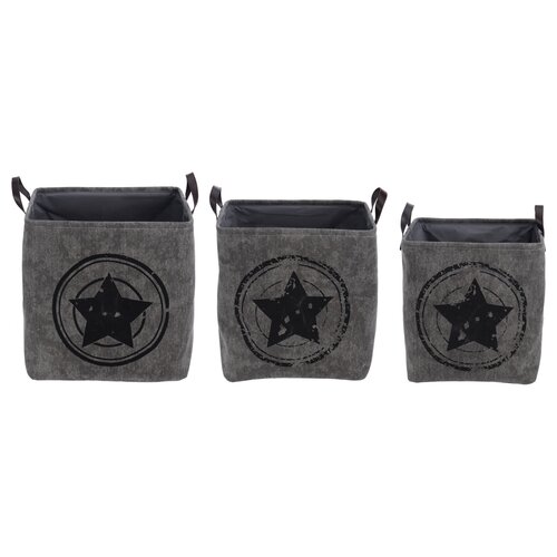 Set cutii decorative pentru depozitare Star, gri