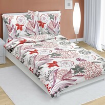 Lenjerie de pat creponată Bellatex Flori roșii