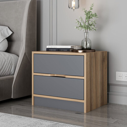 Noční stolek Elina Walnut Anthracite