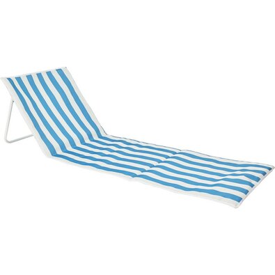 Strandszőnyeg háttámlával, csíkos, kék
