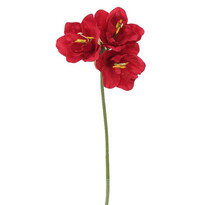 Amaryllis artificial, roșu închis, 54 cm