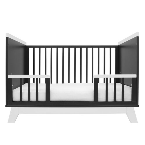 New Baby Crib Marcus, negru/alb