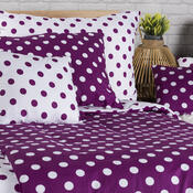 Lenjerie de pat 4Home din bumbac Buline mov, pentru 2 persoane, 220 x 200 cm, 2x 70 x 90 cm