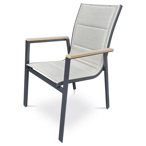 Autronic Scaun de grădină, aluminiu, textil, bej,A ZC-S1110 BK