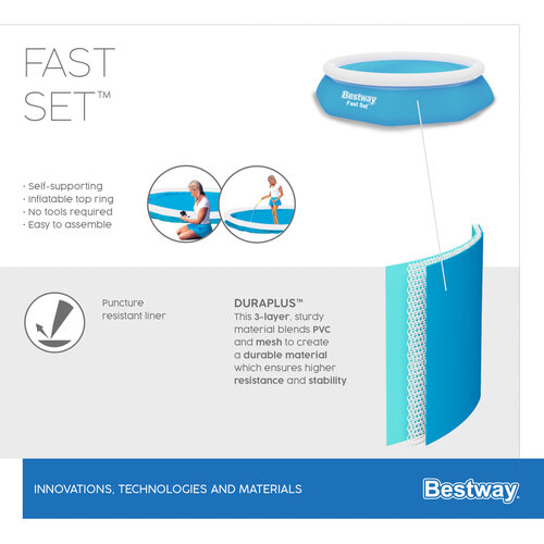 Bestway Napihljiv bazen Fast Set, 305 x 66 cm