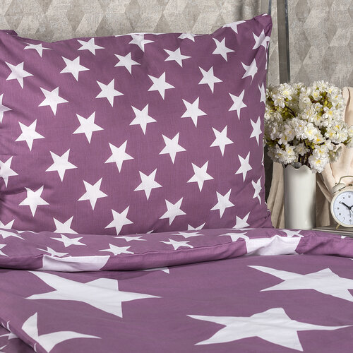 New Stars pamut ágynemű, lila, 140 x 200 cm, 70 x 90 cm