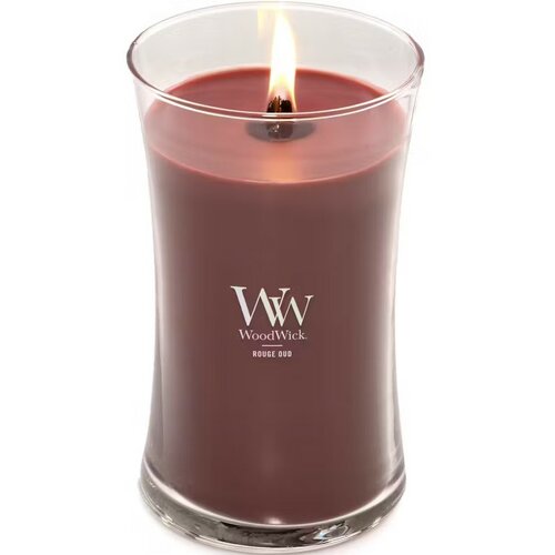 WoodWick dišeča sveča, velika vaza Rouge Oud, 609g