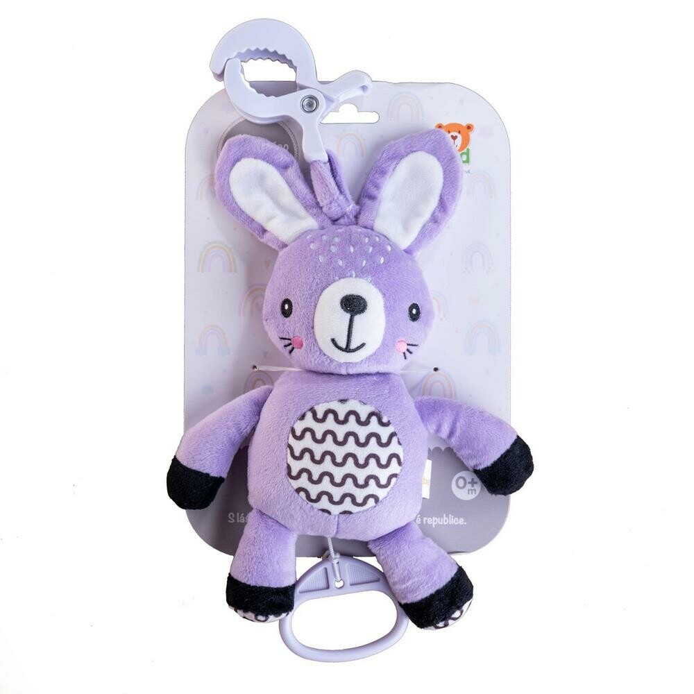 Naťahovací hrací strojček babyted Zajačik plyš 30 cm záves na postieľku / kočík