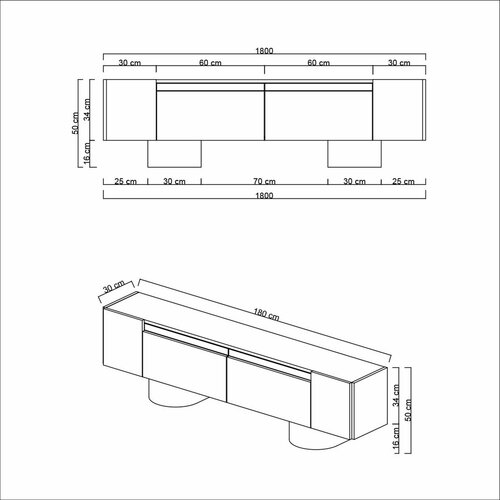 Televizní stolek Bohem White and Silver