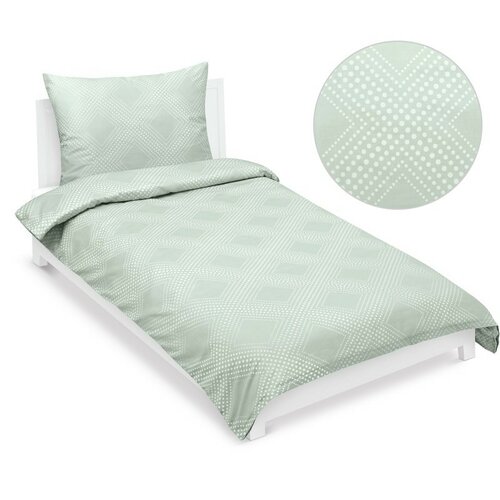 Bellatex Сатинова постільна білизна Linie ментолвий,140 x 220 см, 70 x 90 см