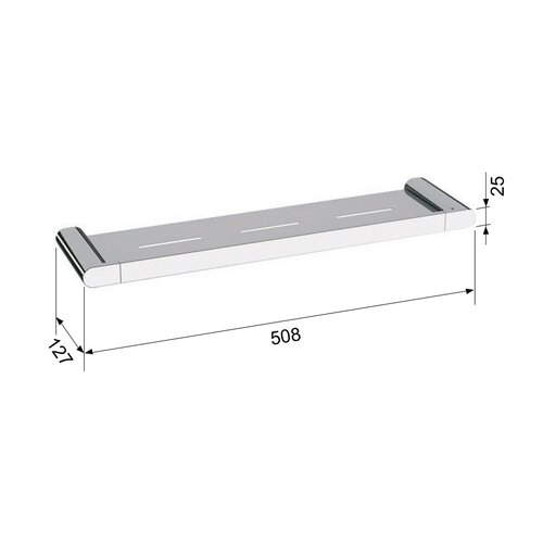 SAPHO RF016/15 Flori polica 50,8 x 2,5 x 12,7 cm,črna mat