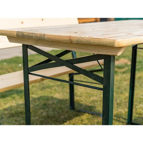 Happy Green Garten Biergarnitur mit Rückenlehne 75 x 60 x 115 cm, Hellbraun