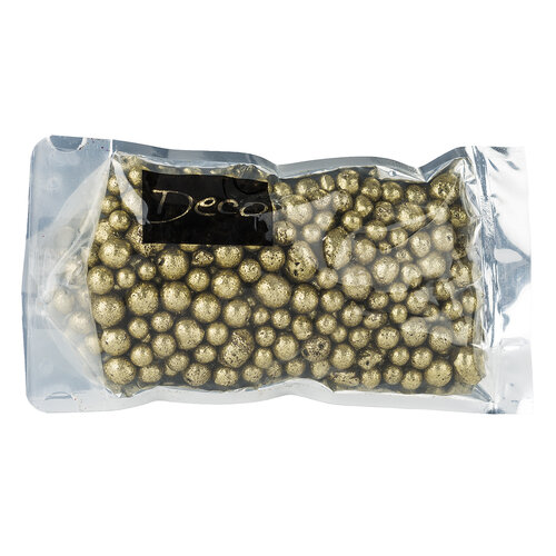 Dekorační perly 8-16 mm zlaté s glitry