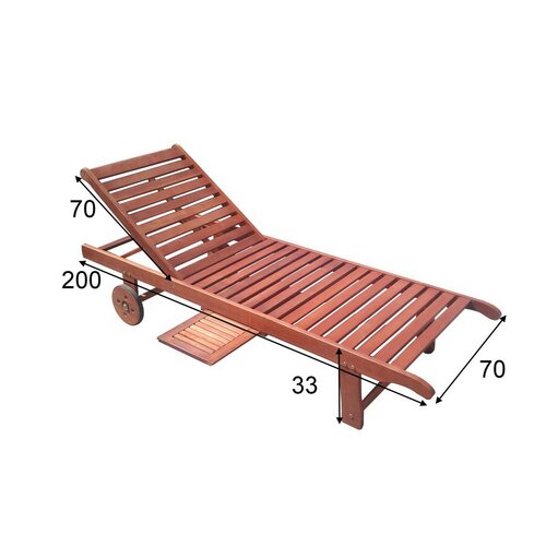 Záhradné lehátko Viet 70 x 200 cm, eukalyptus